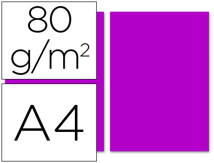 100h papel fotocopiadora Liderpapel A4 80g/m² color fucsia